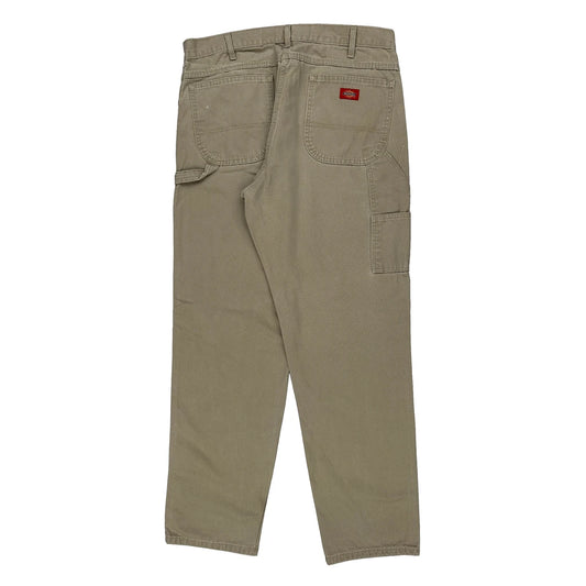 Dickies Carpenter Trousers - 36W 34L Khaki Cotton