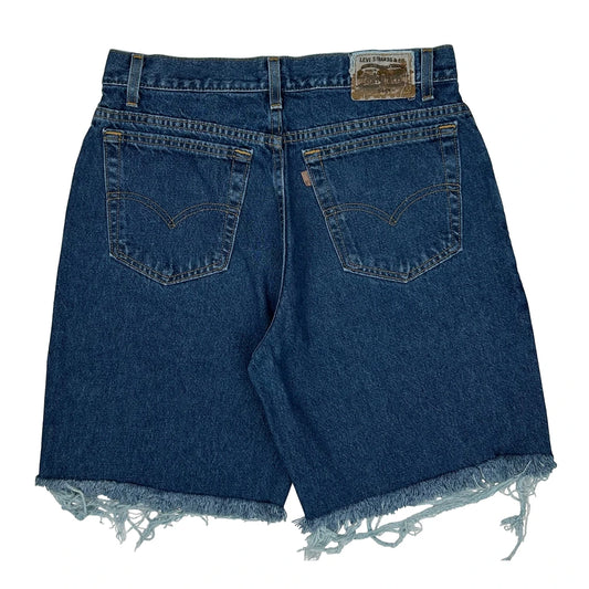 Made In USA Levis Cut Off Loose Fit Denim Shorts - 32W 10L Blue Cotton