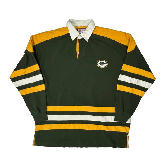 Vintage Green Bay Packers Logo 7 Nfl Rugby Shirt - XL Green Cotton