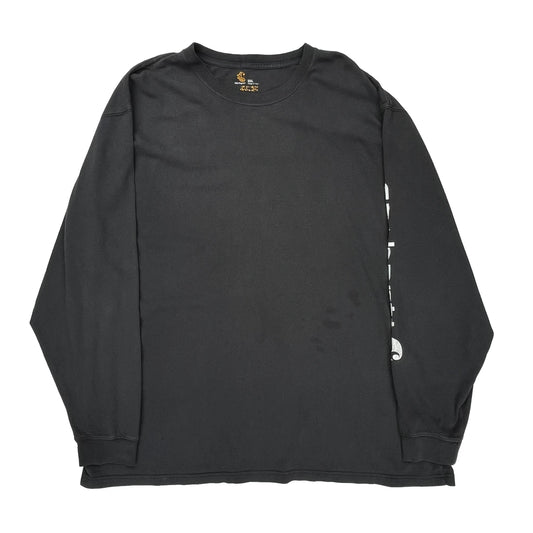 Carhartt Long Sleeve T-Shirt - 2XL Black Cotton