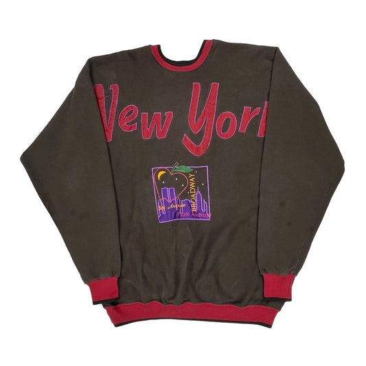 New York Unbranded Graphic Sweatshirt - 2XL Brown Cotton