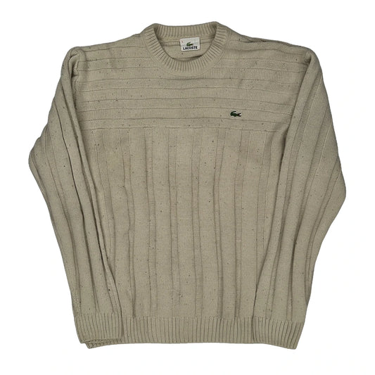 Vintage Lacoste Jumper - Large Beige Cotton