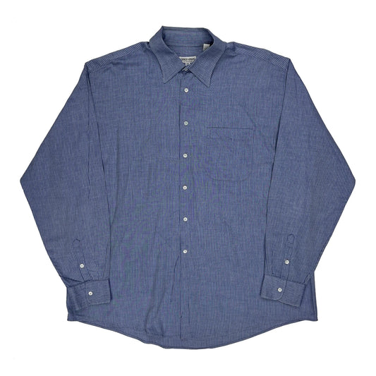 Vintage Giorgio Armani Striped Shirt - XL Blue Cotton