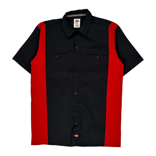 Dickies Short Sleeve Shirt - Medium Black Polyester Blend