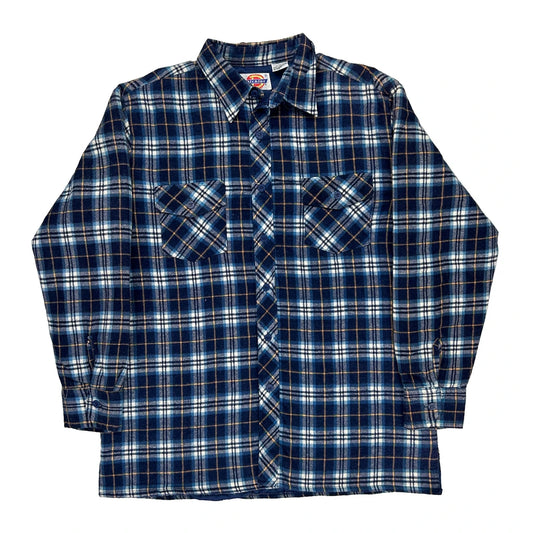 Dickies Checked Overshirt - XL Blue Cotton