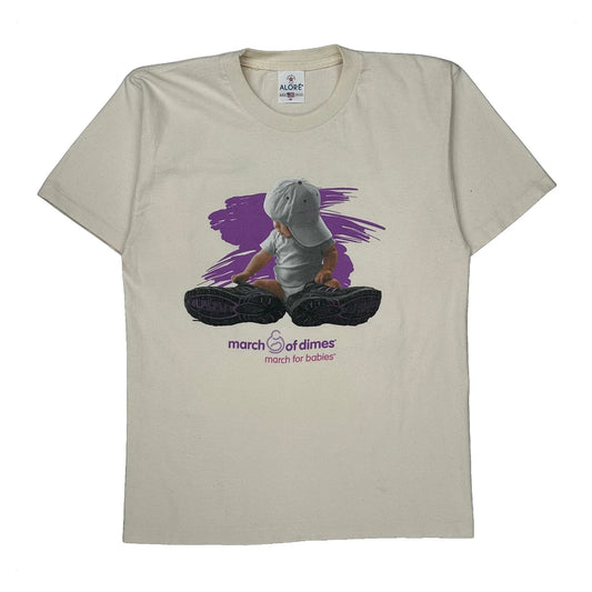 March Of Dimes Alore Single Stitch T-Shirt - Medium Cream Cotton