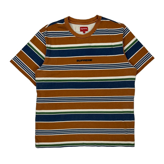 Supreme Striped T-Shirt - Medium Multicoloured Cotton