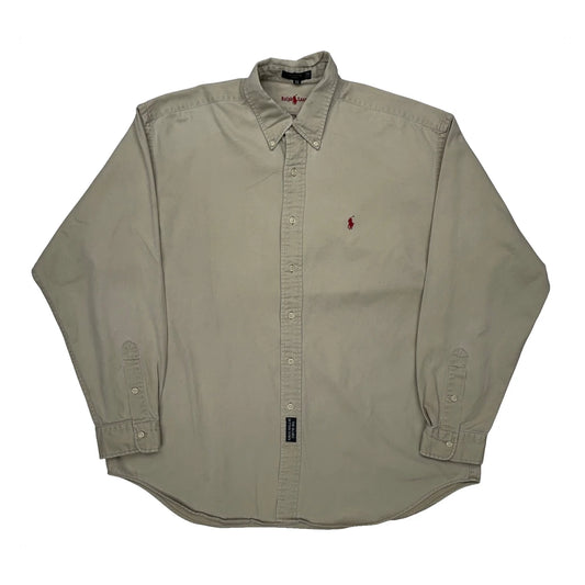 Vintage Ralph Lauren Shirt - XL Beige Cotton