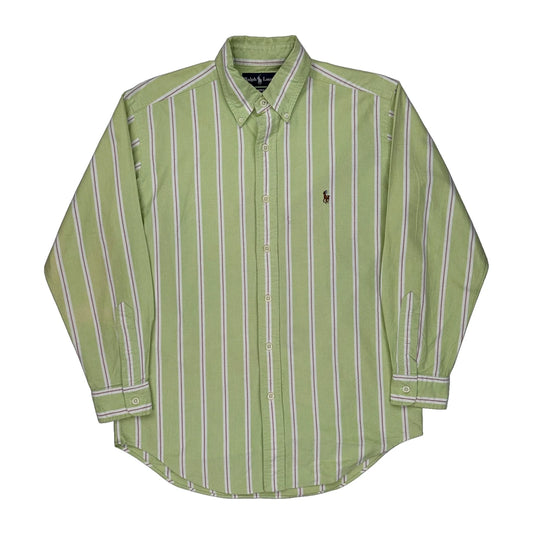 Ralph Lauren Striped Shirt - Medium Green Cotton