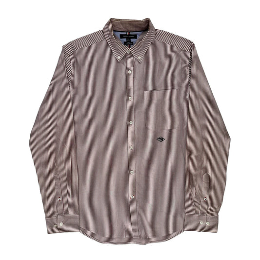 Tommy Hilfiger Slim Fit Shirt - Large Red Cotton