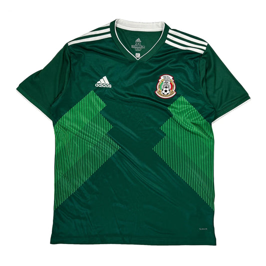 2018-19 Mexico National Team Adidas Home World Cup Football Shirt - 2XL Green Polyester