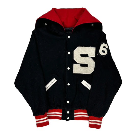 Shawano Rennoc Varsity Jacket - Small Black Wool