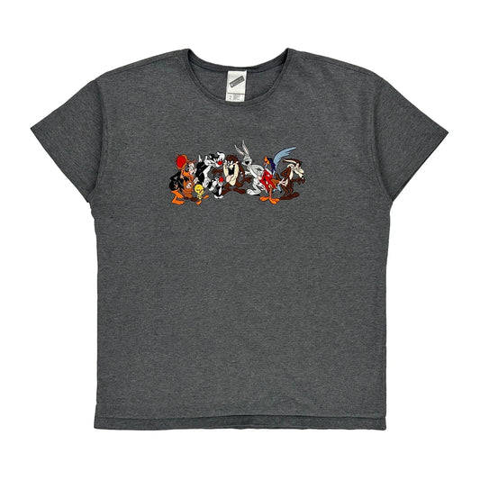 Looney Tunes Warner Bros T-Shirt - Large Grey Cotton