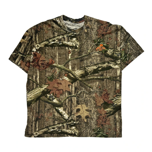 Mossy Oak Camo T-Shirt - Large Khaki Cotton