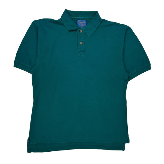 Vintage Pendleton Polo Shirt - Medium Green Cotton