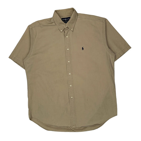 Ralph Lauren Short Sleeve Shirt - Large Khaki Cotton