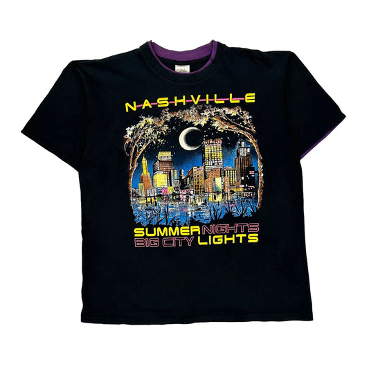 Belton Single Stitch T-Shirt - Large Black Cotton