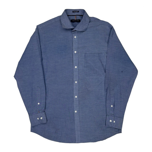 Vintage Tommy Hilfiger Shirt - Medium Blue Cotton