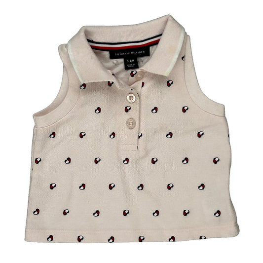 Age 3-6 Months Tommy Hilfiger Polo Shirt - 3XS Cream Cotton Blend