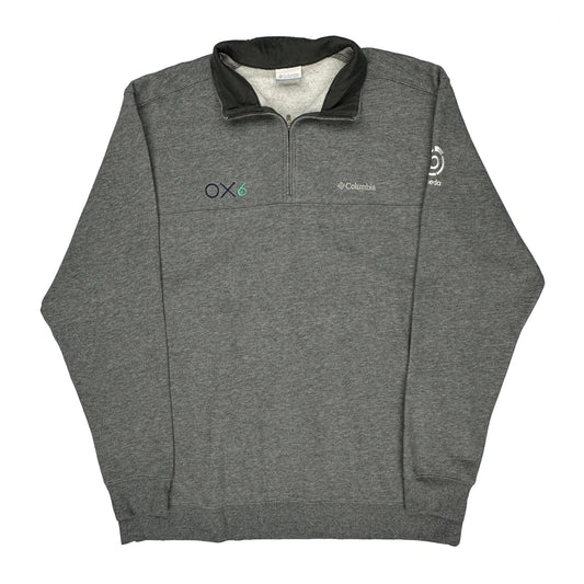 Vintage Ox6 Logo Columbia 1/4 Zip - XL Grey Polyester