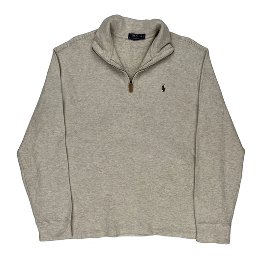 Polo By Ralph Lauren 1/4 Zip - XL Beige Cotton