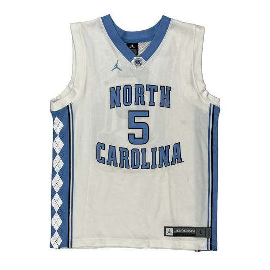 Age 12-13 North Carolina Jordan College Jersey - Large White Polyester