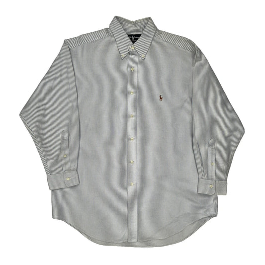 Ralph Lauren Striped Shirt - Large Blue Cotton