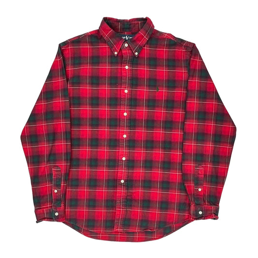 Ralph Lauren Checked Flannel Shirt - XL Green Cotton