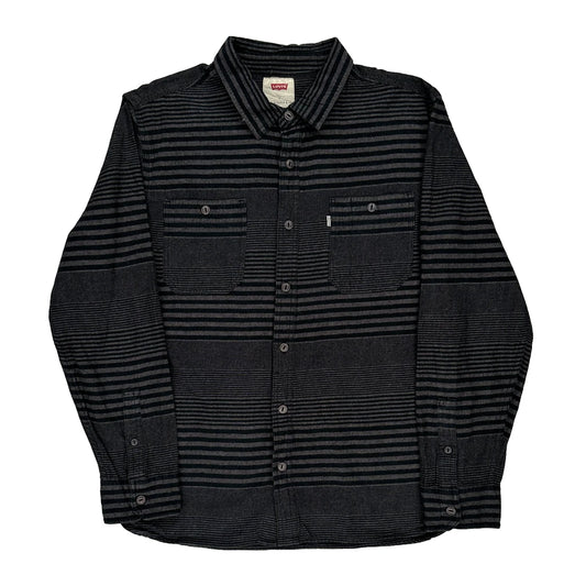 Levis Striped Shirt - Large Black Cotton