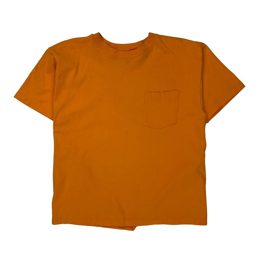Blank Hanes Single Stitch T-Shirt - Medium Orange Cotton