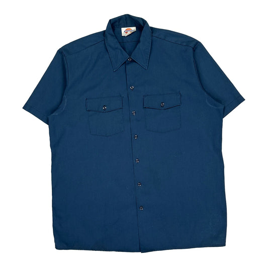 Dickies Short Sleeve Shirt - XL Blue Cotton