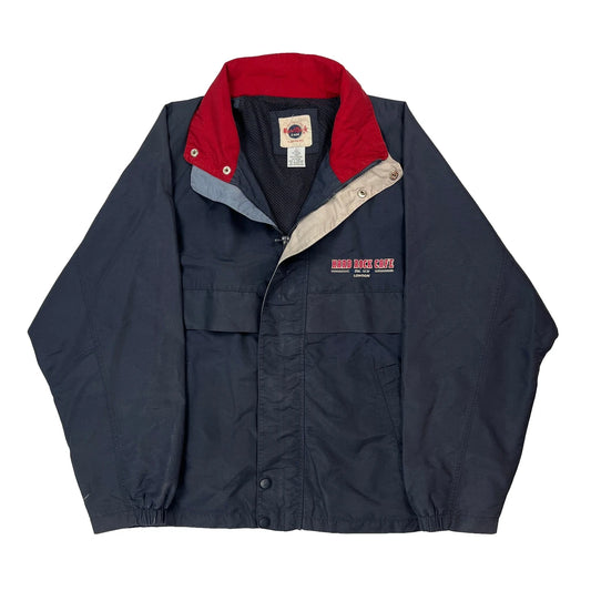 London Hard Rock Cafe Graphic Windbreaker - Large Navy Nylon