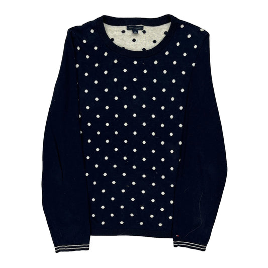 Tommy Hilfiger Polka Dot Jumper - Medium Navy Cotton