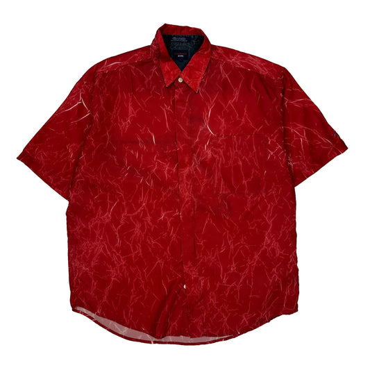 Tommy Jeans Short Sleeve Shirt - XL Red Polyester