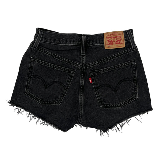 Levis Denim Shorts - 26W UK 6 Black Cotton