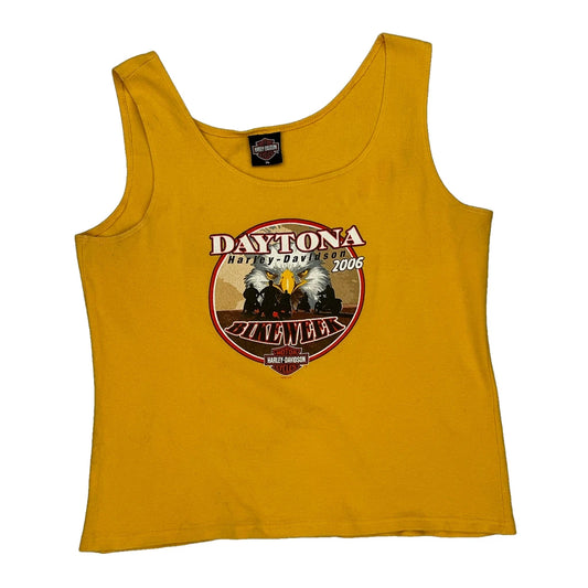 Daytona Bike Week 2006 Harley Davidson Graphic Vest - XL Yellow Cotton