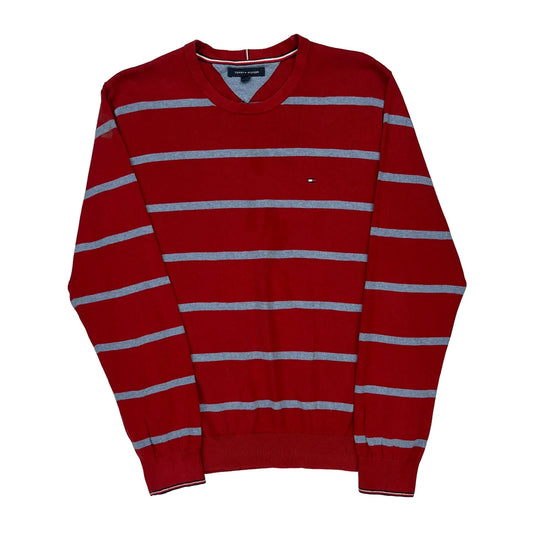 Tommy Hilfiger Striped Jumper - XL Grey Cotton