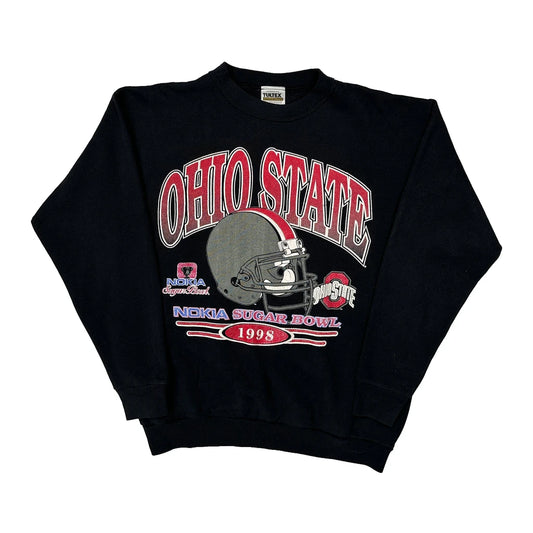 Vintage Ohio State Tultex College Sweatshirt - Medium Black Cotton Blend
