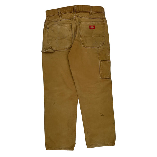 Dickies Carpenter Trousers - 34W 31L Brown Cotton