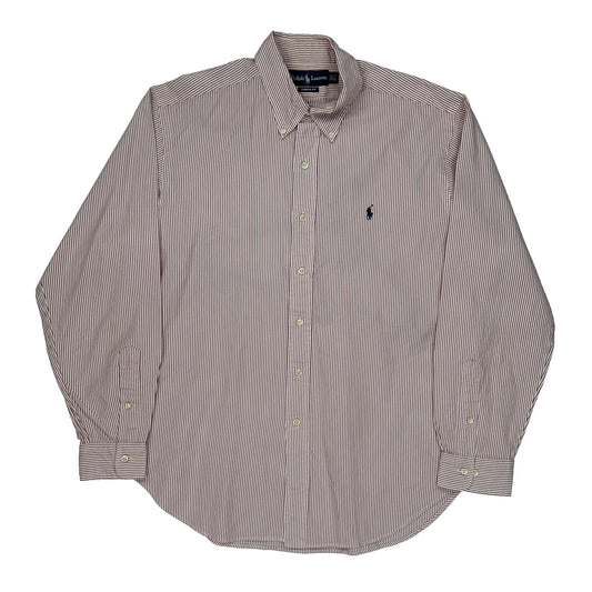 Ralph Lauren Striped Shirt - Large Red Cotton
