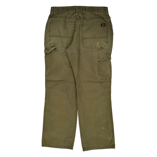 Vintage Dickies Carpenter Trousers - 32W 31L Green Cotton