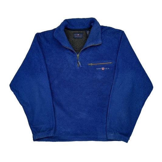 Gant 1/4 Zip - Medium Blue Polyester