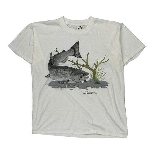 Galliano Hatchery North Vancouver, Canada Unbranded Graphic T-Shirt - 2XL White Cotton