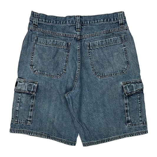 Wrangler Cargo Cargo Shorts - 33W 9L Blue Cotton