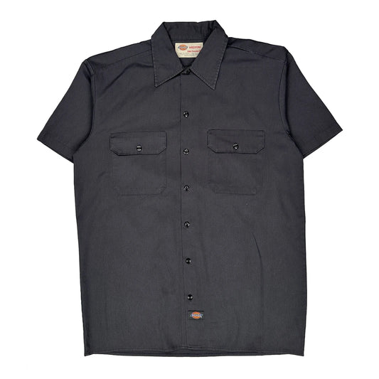 Dickies Short Sleeve Shirt - Medium Black Cotton