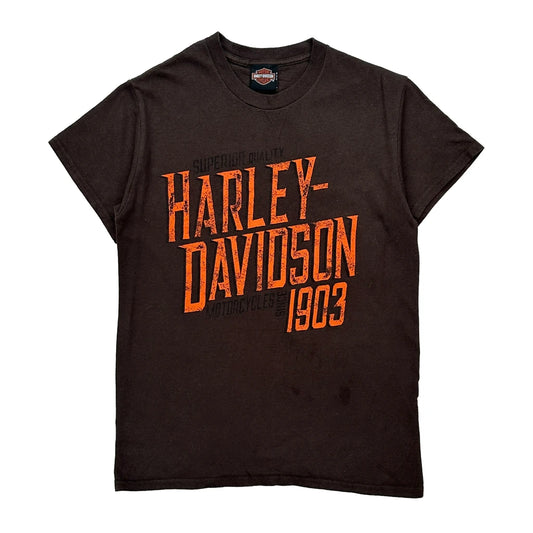 Vintage San Antonio Texas Harley Davidson Graphic T-Shirt - Small Brown Cotton