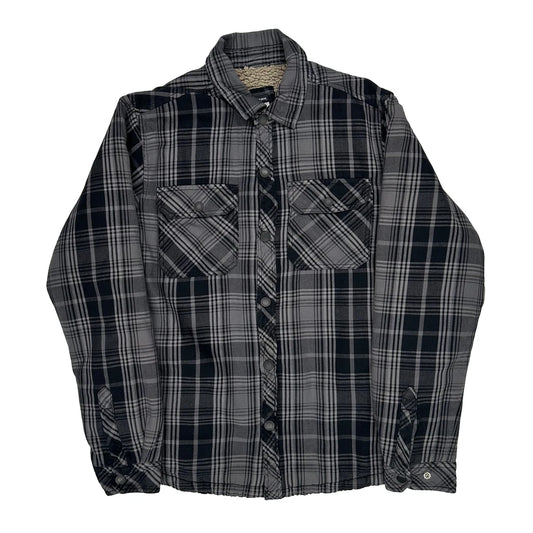 Vintage Dickies Checked Overshirt - Medium Grey Cotton