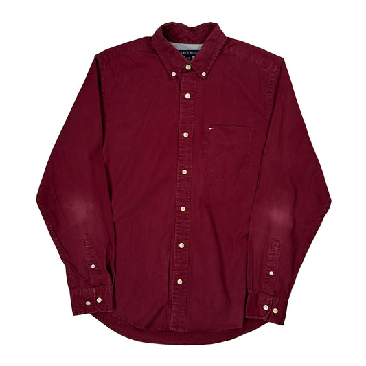 Tommy Hilfiger Shirt - Small Burgundy Cotton