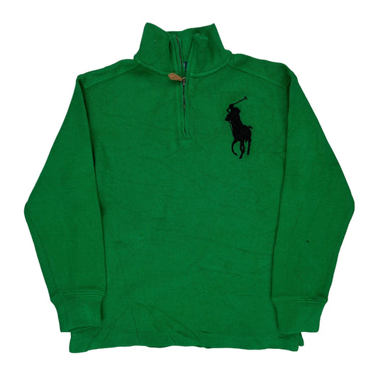 Age 8 Polo By Ralph Lauren 1/4 Zip - Small Green Cotton