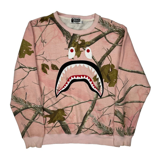 Shark Face A Bathing Ape Sweatshirt - XL Green Cotton